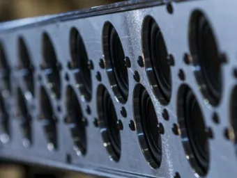 A close-up of a speaker group designed within the Institute for Sound and Vibration Research.