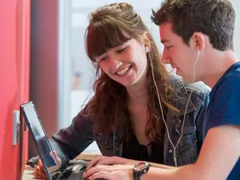 Students at a computer