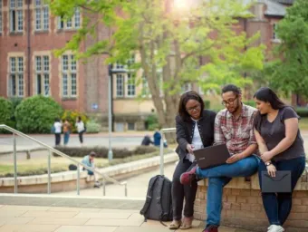 Students meeting at Highfield campus