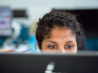 Woman at a computer