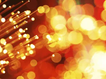 Light guided and emerging from a bundle of optical fibres