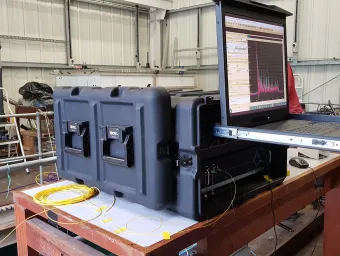Underwater tests using our portable optical fibre distributed acoustic sensing (DAS) unit. 