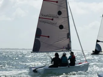 3 crew on a dinghy