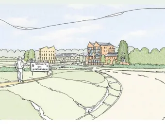 A drawn illustration of the new housing estate in Eastleigh.