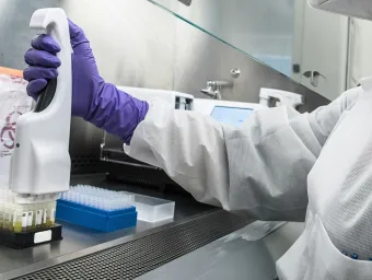 A medical scientist conducts an experiment