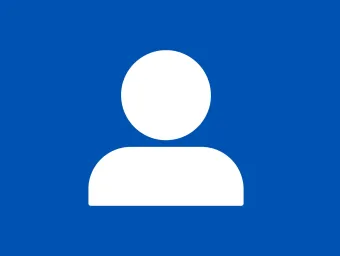 Placeholder image of person in white with a bright blue background.