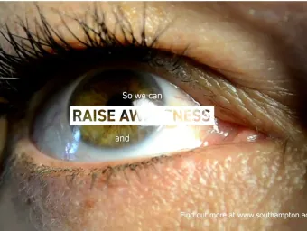 Close-up of a human eye, highlighting observation, awareness and understanding