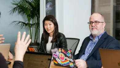 Staff having a team meeting