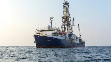 Research vessel JOIDES Resolution out at sea