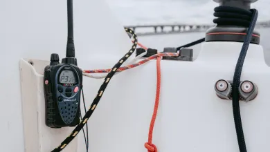 radio receiver on a boat deck