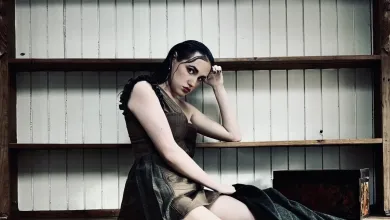 Winchester School of Art student Takara Thai Dimmick wearing one of her designs