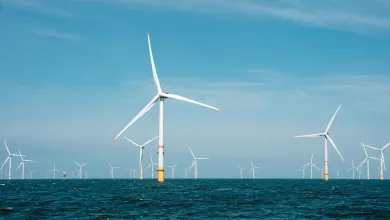 Offshore wind turbines producing renewable and green energy