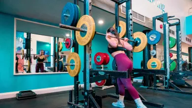 Athlete lifting weights in the gym