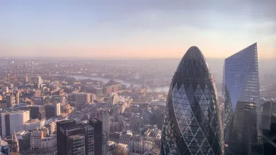 Aerial shot of 30 St Mary Axe