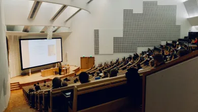A lecture theatre full of students