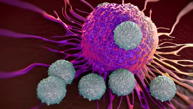 Microscopic close up of a cancer cell