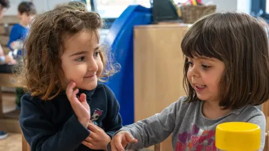 Children at the Early Years Centre playing with a puzzle