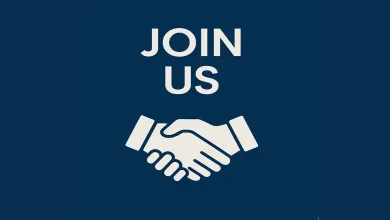 Text 'Join Us' and shaking hands