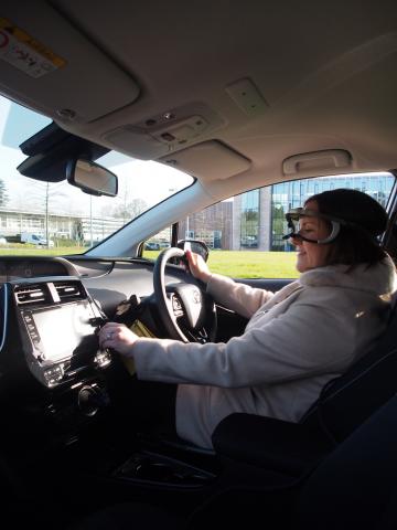 Image showing a student behind the wheel of a car.