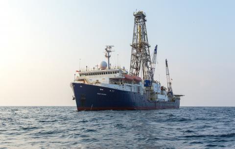 Research vessel JOIDES Resolution out at sea