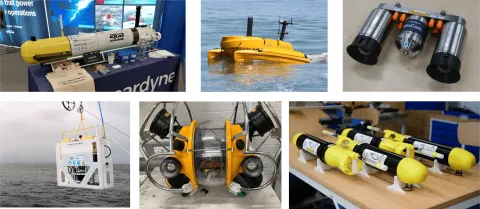 6 different images of ocean going platforms