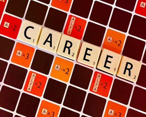 Scrable game showing the word career