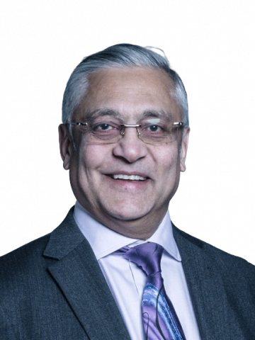 Cutout head and shoulders of Lord Patel of Bradford