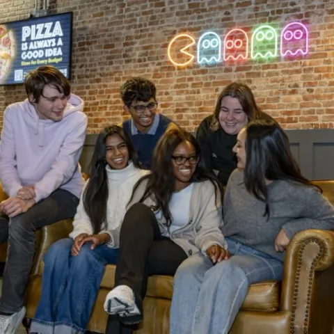 Students sitting together in the student union