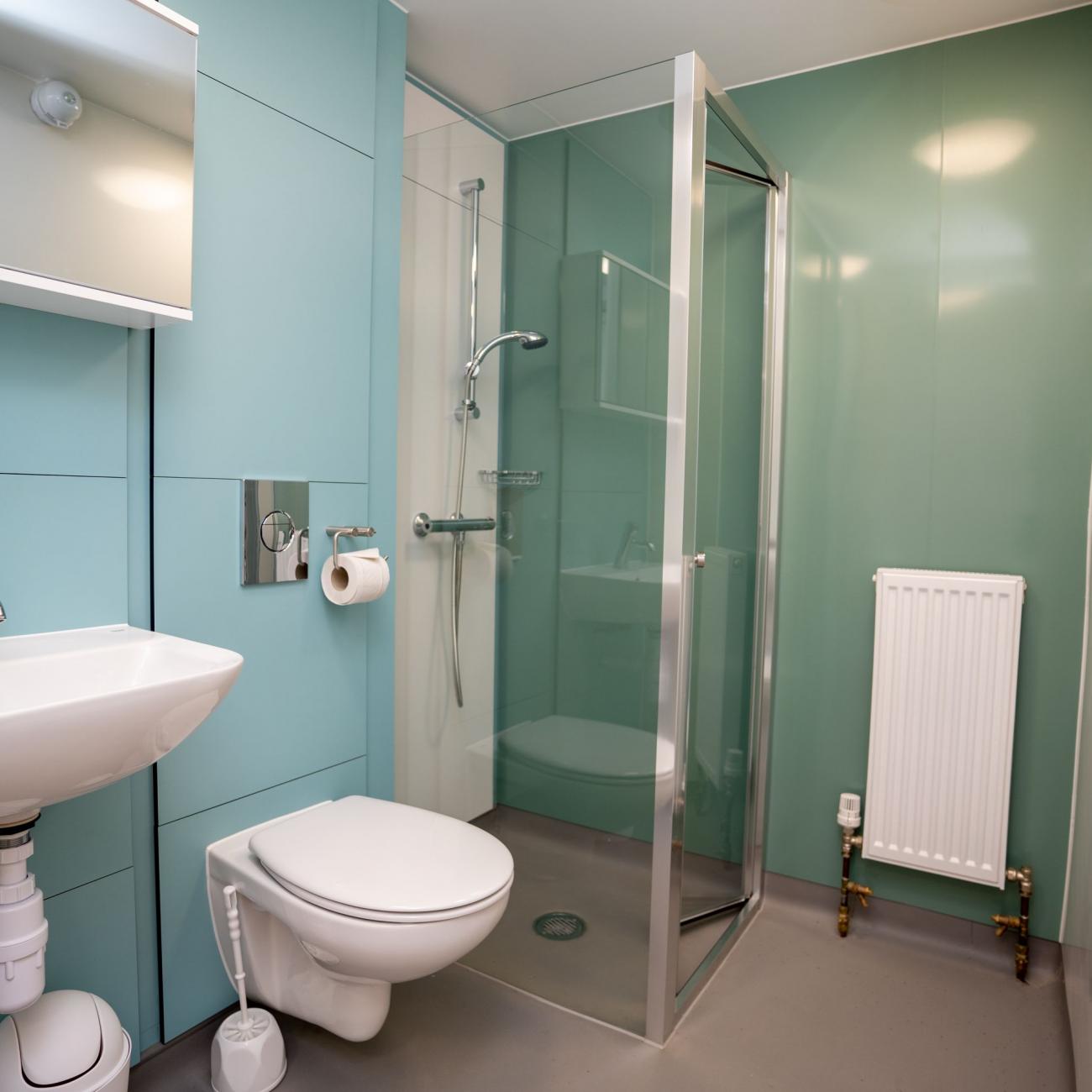 Student accommodation, shared bathroom facilities.