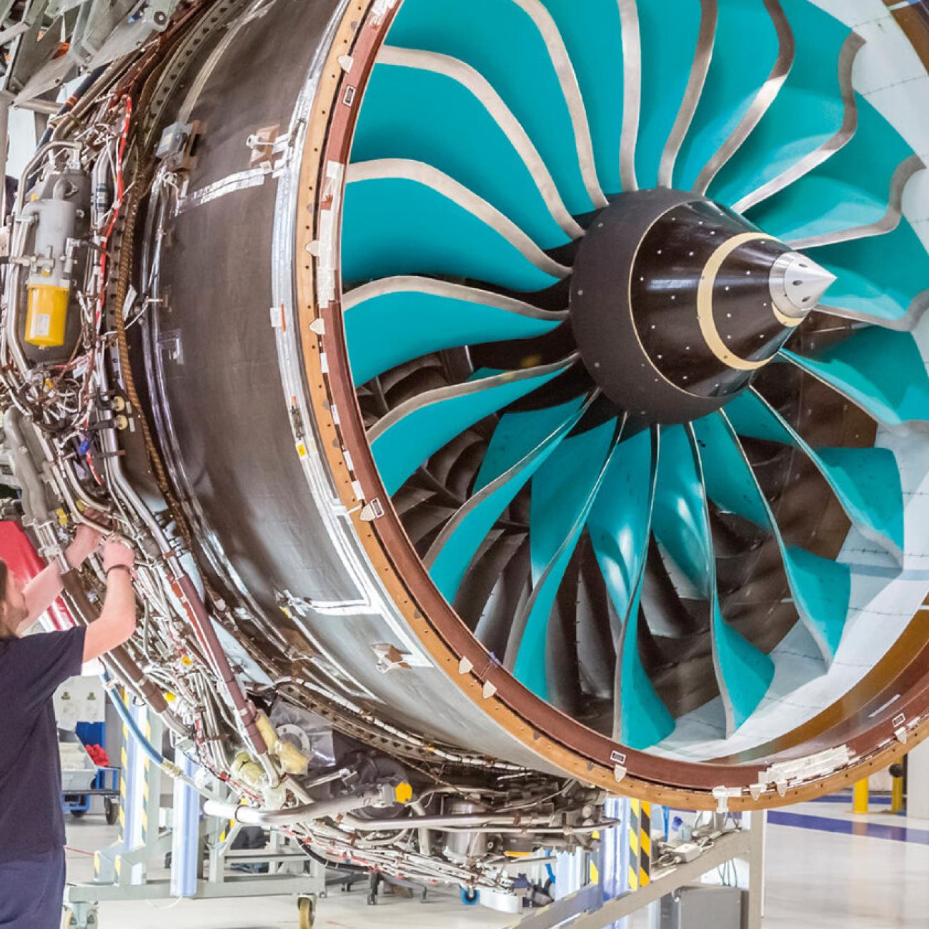 Rolls-Royce engineers work on the UltraFan engine