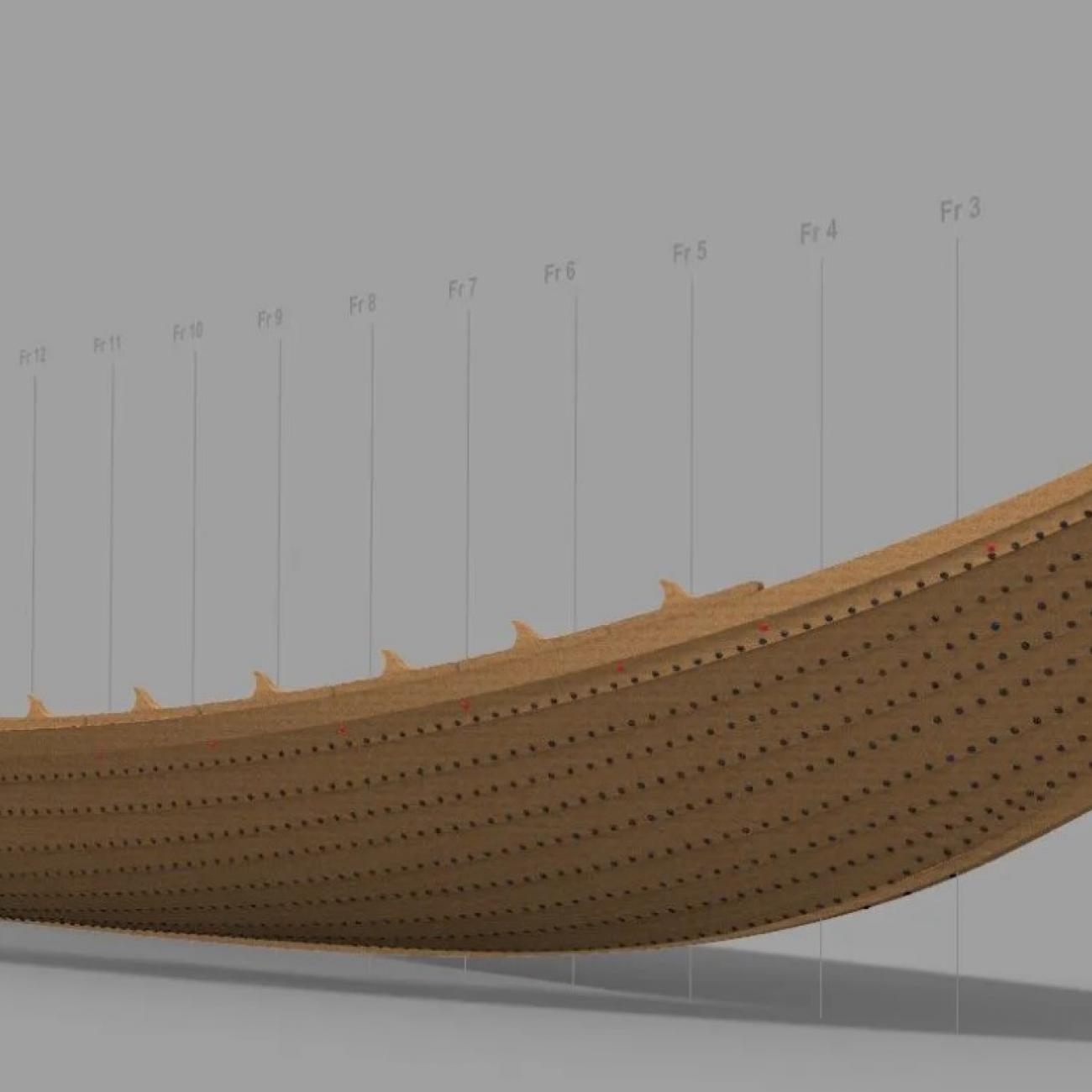 Sutton Hoo ship modelled visualisation