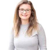 A photo of Rae Johnson, user experience designer, with a transparent background.