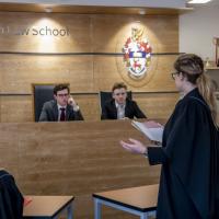 Law students practice their legal skills in our simulated courtroom