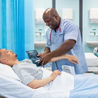 Student nurse in practical