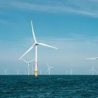 Offshore wind turbines producing renewable and green energy