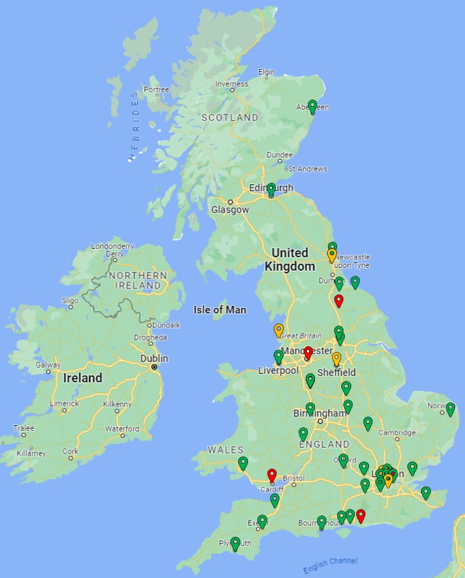 BRITISH site map