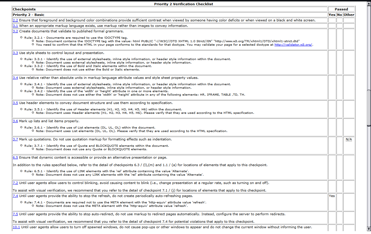 Web developer results