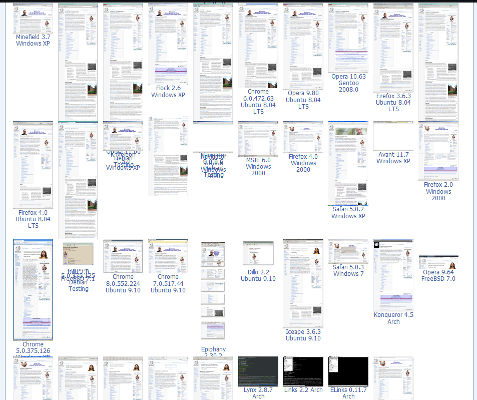 The result of compatibility test of Wikipedia