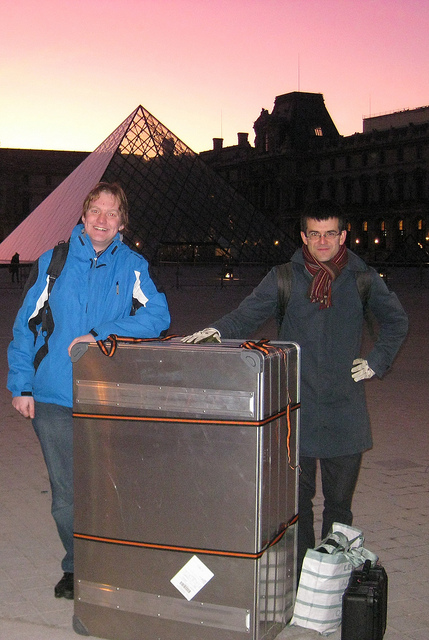  Philip Basford and Jacob Dahl in  front of the Louvre