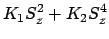 $\displaystyle K_1S^2_z + K_2S^4_z$